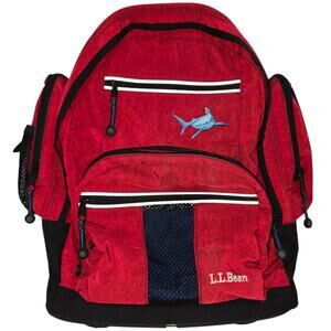 Vintage L.L. Bean Rolling Kids School Backpack Shark Logo Light Up